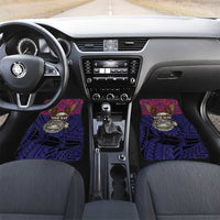American Samoa Brave Eagle Personalized Car Mats National Flag Color LT9 Set 2pcs - Front Blue - Polynesian Pride