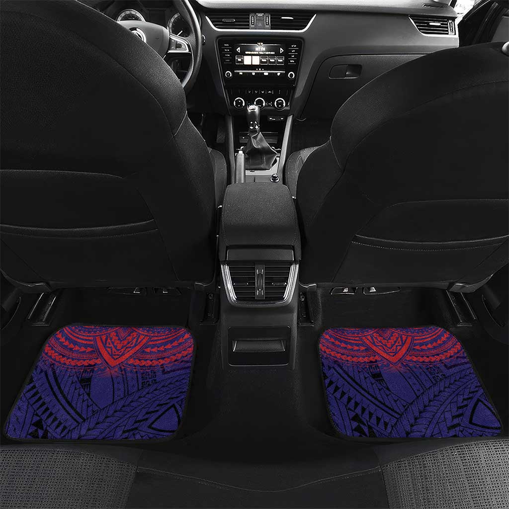 American Samoa Brave Eagle Personalized Car Mats National Flag Color LT9 Set 2pcs - Back Blue - Polynesian Pride