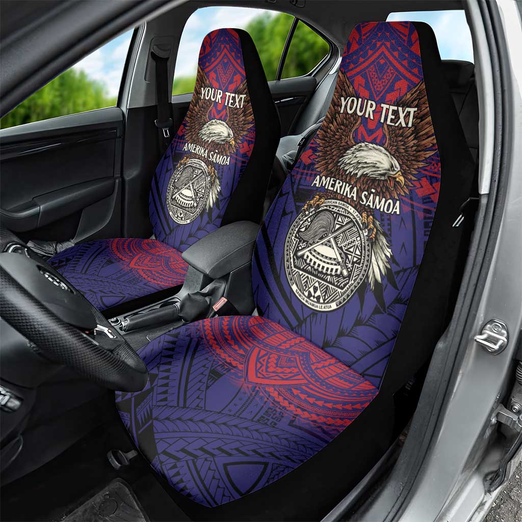 American Samoa Brave Eagle Personalized Car Seat Cover National Flag Color