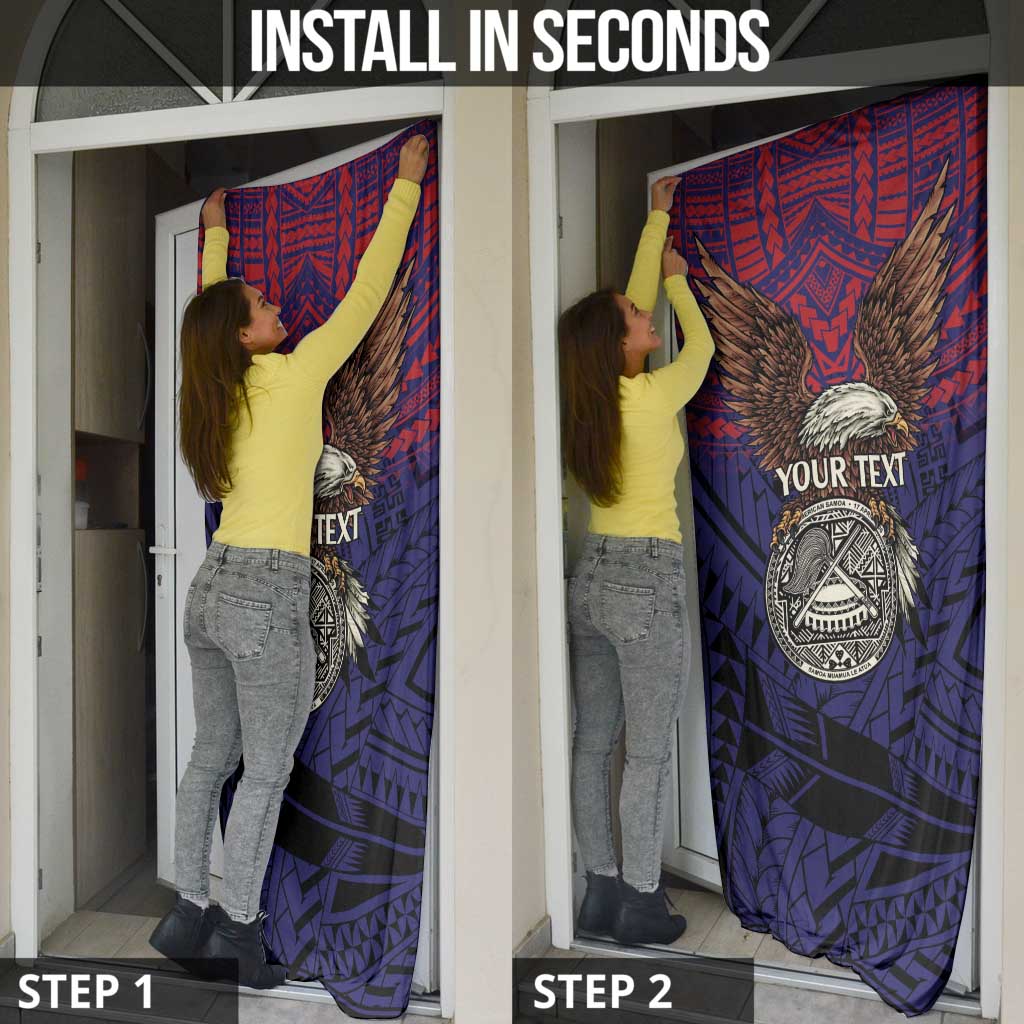 American Samoa Brave Eagle Personalized Door Cover National Flag Color - Polynesian Pride