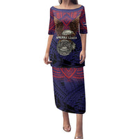 American Samoa Brave Eagle Personalized Family Matching Puletasi and Hawaiian Shirt National Flag Color