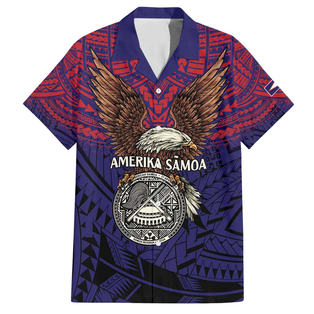 American Samoa Brave Eagle Personalized Family Matching Summer Maxi Dress and Hawaiian Shirt National Flag Color