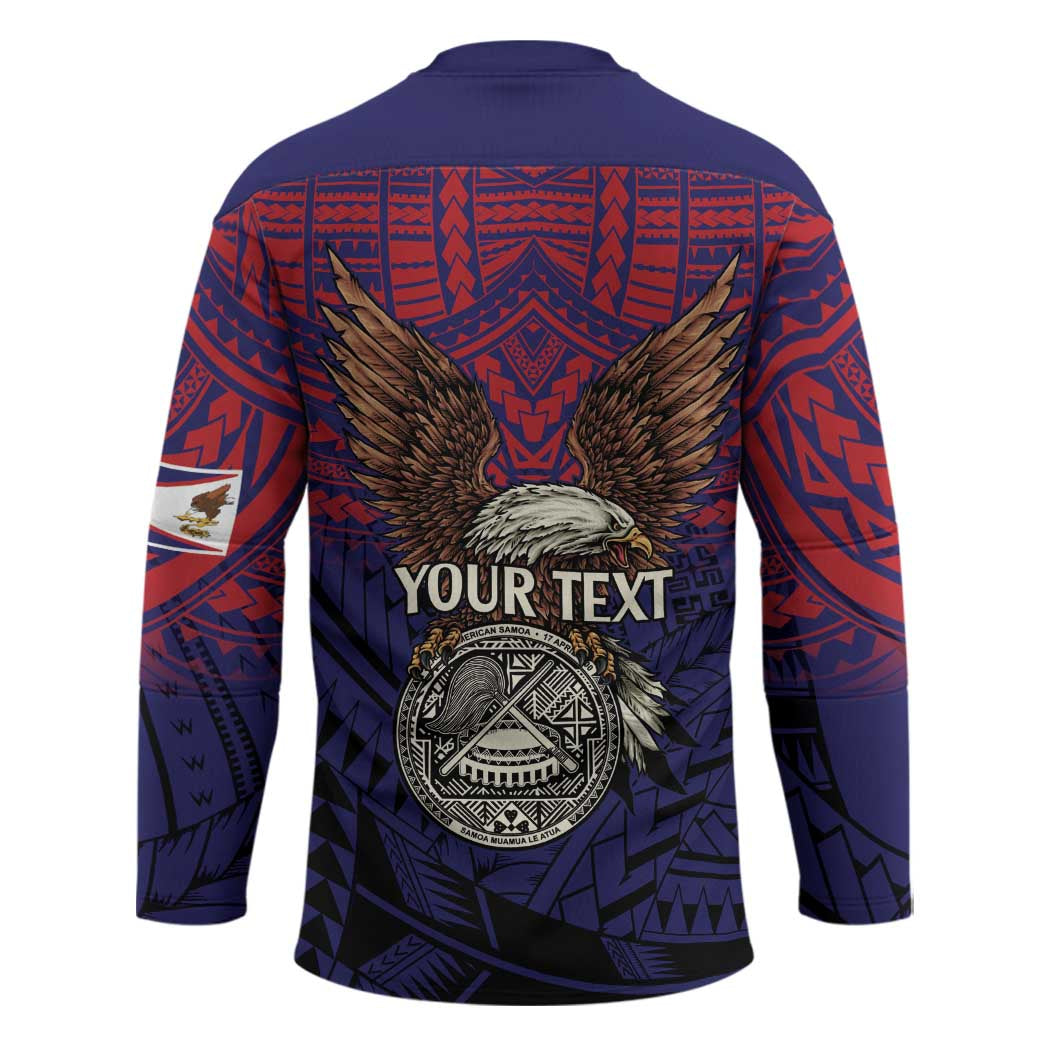 American Samoa Brave Eagle Personalized Hockey Jersey National Flag Color LT9 - Polynesian Pride