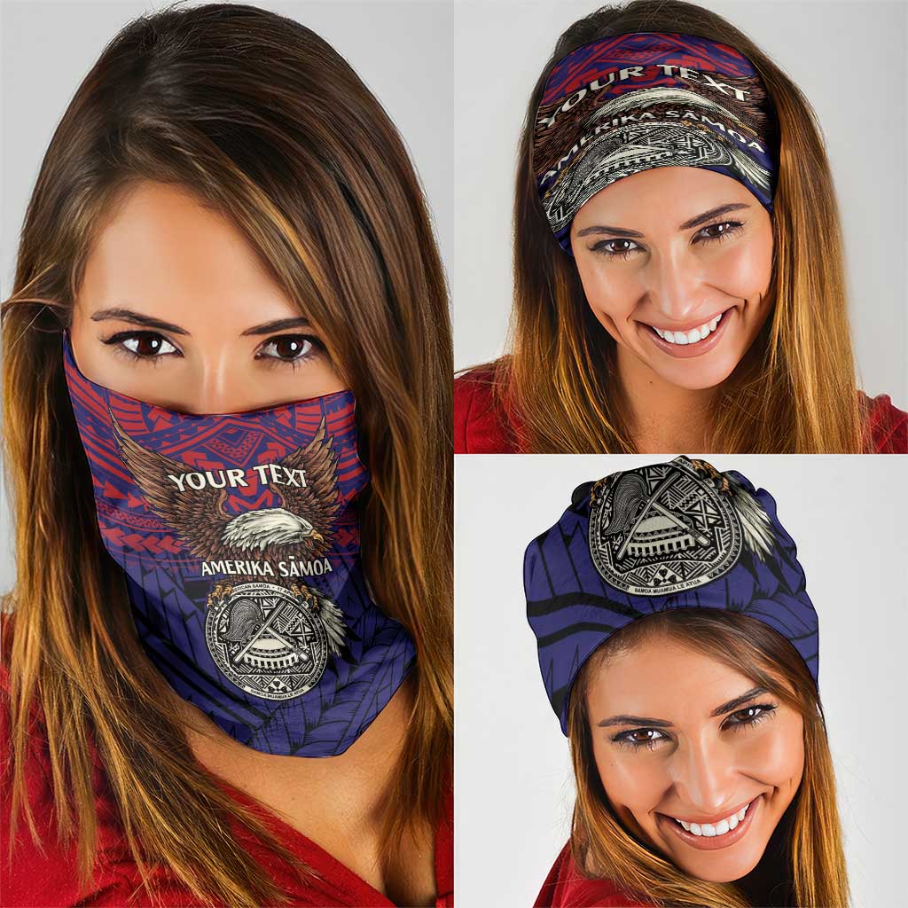 American Samoa Brave Eagle Personalized Neck Gaiter National Flag Color LT9 - Polynesian Pride