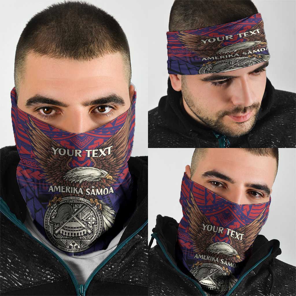 American Samoa Brave Eagle Personalized Neck Gaiter National Flag Color LT9 - Polynesian Pride