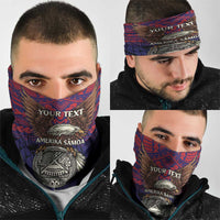 American Samoa Brave Eagle Personalized Neck Gaiter National Flag Color LT9 - Polynesian Pride