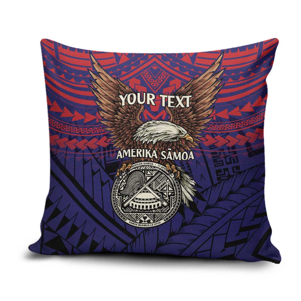 American Samoa Brave Eagle Personalized Pillow Cover National Flag Color LT9 Blue - Polynesian Pride