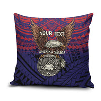 American Samoa Brave Eagle Personalized Pillow Cover National Flag Color LT9 Blue - Polynesian Pride