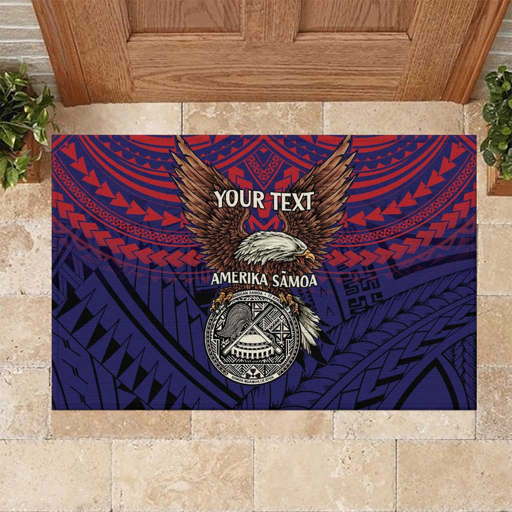 American Samoa Brave Eagle Personalized Rubber Doormat National Flag Color