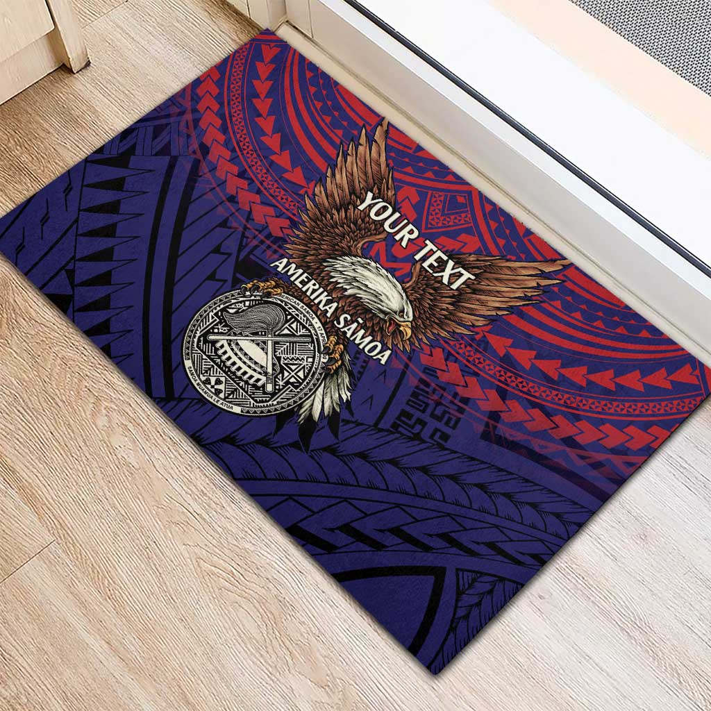 American Samoa Brave Eagle Personalized Rubber Doormat National Flag Color