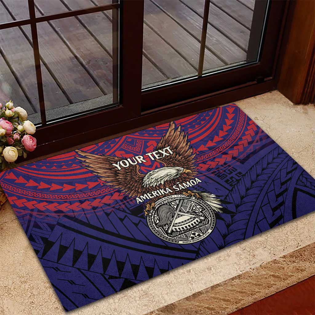American Samoa Brave Eagle Personalized Rubber Doormat National Flag Color
