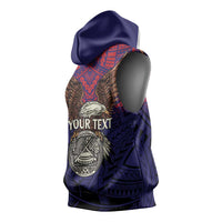 American Samoa Brave Eagle Personalized Sleeveless Hoodie National Flag Color - Polynesian Pride