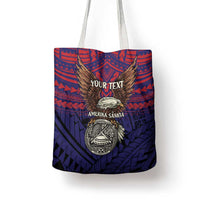 American Samoa Brave Eagle Personalized Tote Bag National Flag Color - Polynesian Pride