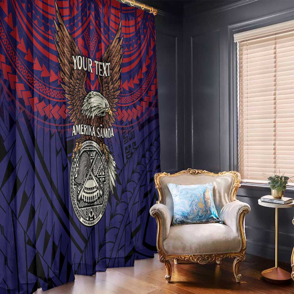American Samoa Brave Eagle Personalized Window Curtain National Flag Color LT9 - Polynesian Pride
