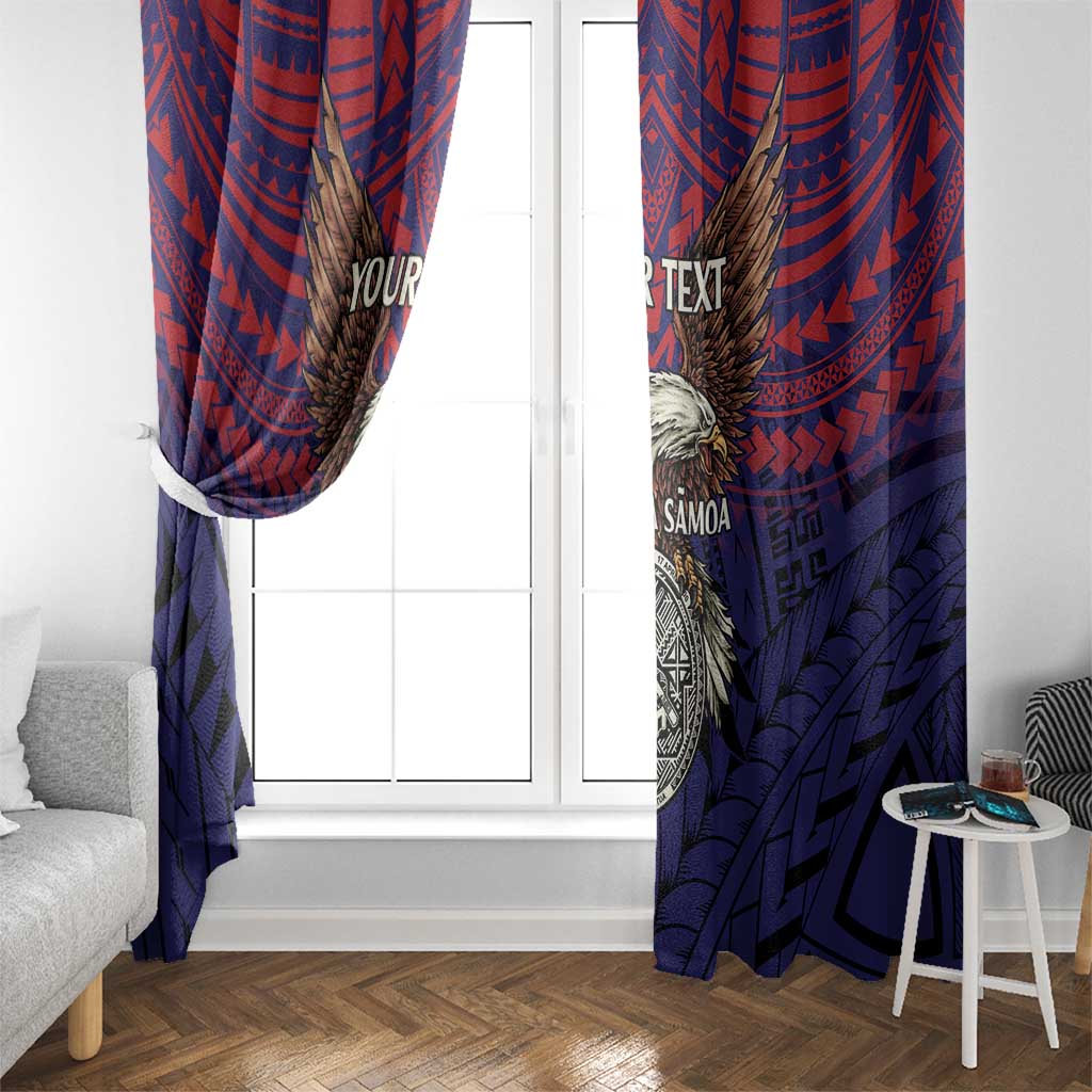 American Samoa Brave Eagle Personalized Window Curtain National Flag Color LT9 - Polynesian Pride