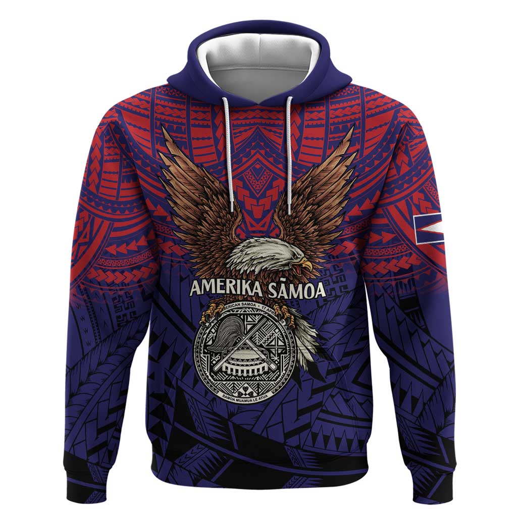 American Samoa Brave Eagle Personalized Zip Hoodie National Flag Color