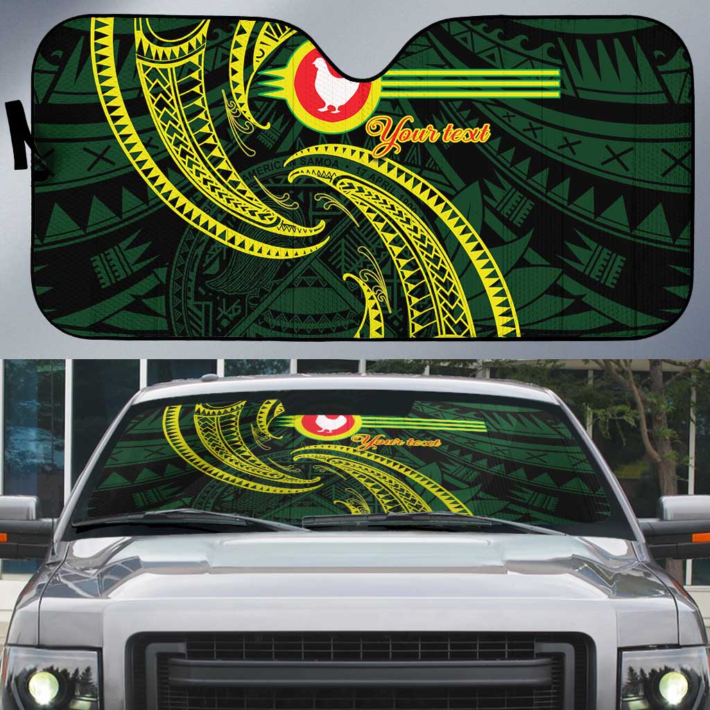 American Samoa Manua Cession Day Personalized Auto Sun Shade Polynesian Wave Style - Polynesian Pride
