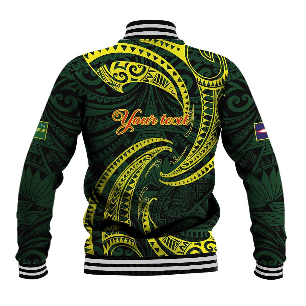 American Samoa Manua Cession Day Personalized Baseball Jacket Polynesian Wave Style