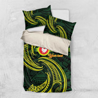 American Samoa Manua Cession Day Personalized Bedding Set Polynesian Wave Style