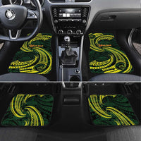 American Samoa Manua Cession Day Personalized Car Mats Polynesian Wave Style LT9 Set 4pcs Green - Polynesian Pride