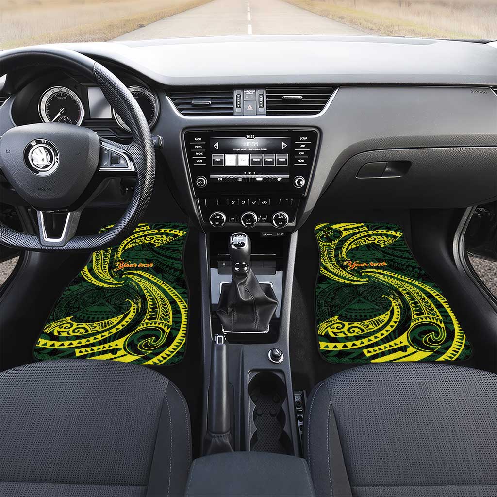 American Samoa Manua Cession Day Personalized Car Mats Polynesian Wave Style LT9 Set 2pcs - Front Green - Polynesian Pride