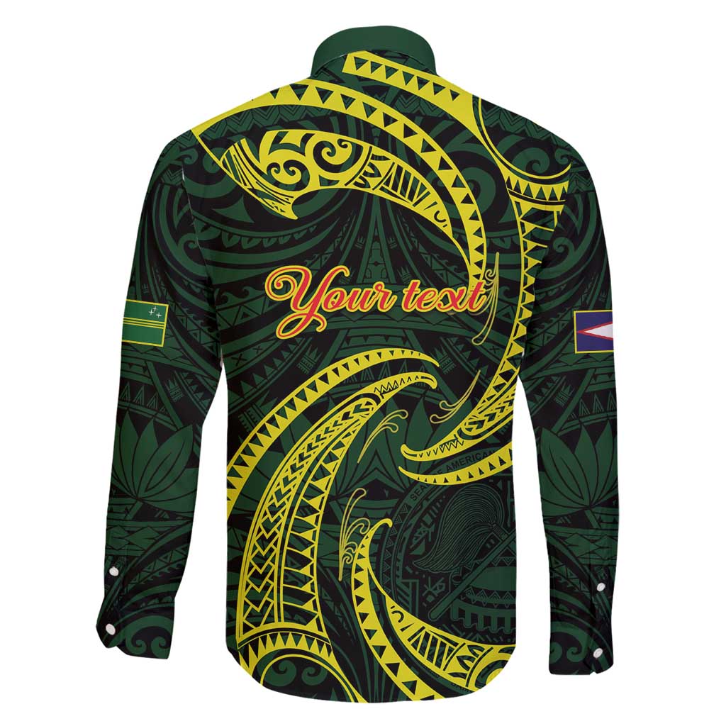 American Samoa Manua Cession Day Personalized Family Matching Long Sleeve Bodycon Dress and Hawaiian Shirt Polynesian Wave Style
