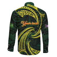 American Samoa Manua Cession Day Personalized Family Matching Long Sleeve Bodycon Dress and Hawaiian Shirt Polynesian Wave Style