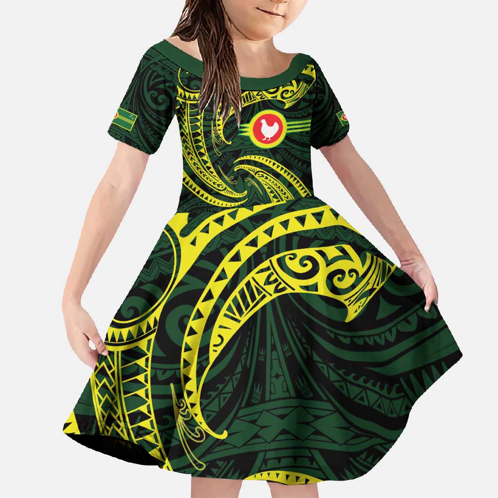 American Samoa Manua Cession Day Personalized Family Matching Off Shoulder Maxi Dress and Hawaiian Shirt Polynesian Wave Style