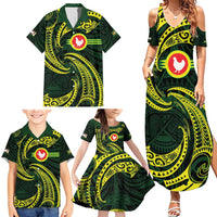 American Samoa Manua Cession Day Personalized Family Matching Summer Maxi Dress and Hawaiian Shirt Polynesian Wave Style