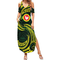 American Samoa Manua Cession Day Personalized Family Matching Summer Maxi Dress and Hawaiian Shirt Polynesian Wave Style