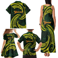 American Samoa Manua Cession Day Personalized Family Matching Tank Maxi Dress and Hawaiian Shirt Polynesian Wave Style