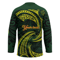 American Samoa Manua Cession Day Personalized Hockey Jersey Polynesian Wave Style - Polynesian Pride