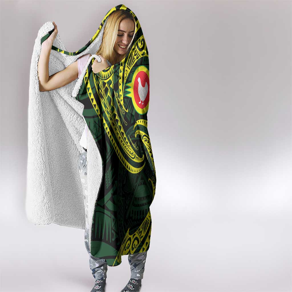 American Samoa Manua Cession Day Personalized Hooded Blanket Polynesian Wave Style