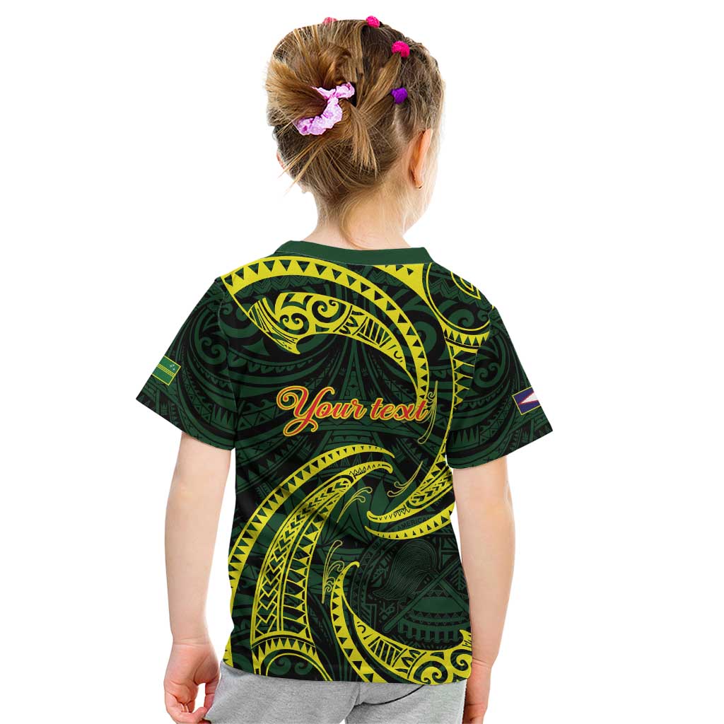 American Samoa Manua Cession Day Personalized Kid T Shirt Polynesian Wave Style