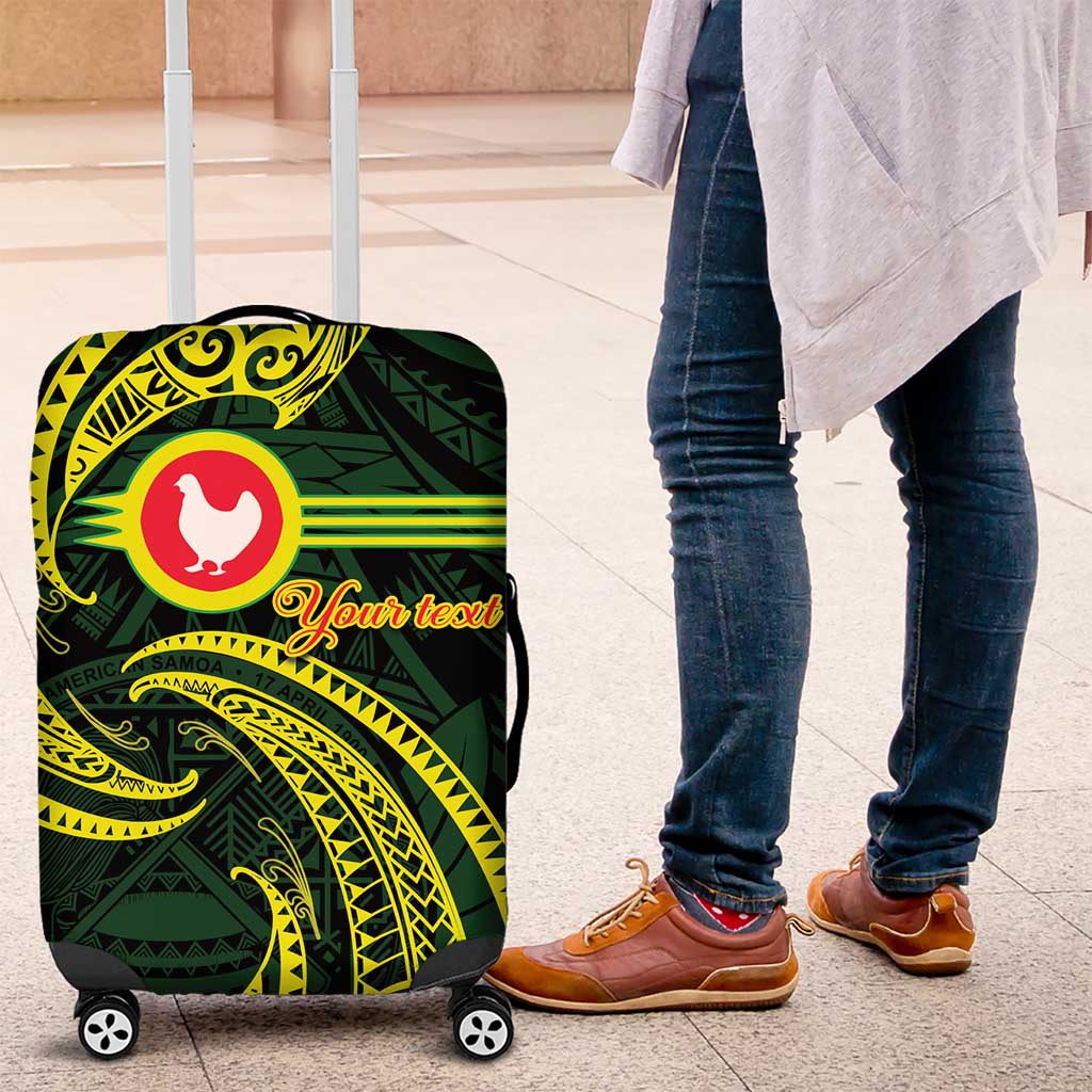 American Samoa Manua Cession Day Personalized Luggage Cover Polynesian Wave Style