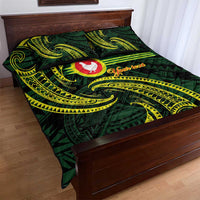 American Samoa Manua Cession Day Personalized Quilt Bed Set Polynesian Wave Style