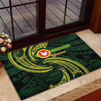 American Samoa Manua Cession Day Personalized Rubber Doormat Polynesian Wave Style
