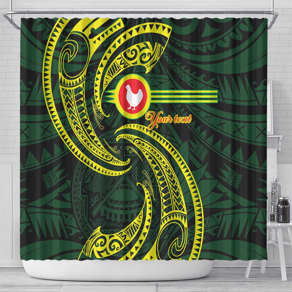 American Samoa Manua Cession Day Personalized Shower Curtain Polynesian Wave Style