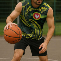 American Samoa Manua Cession Day Personalized Sleeveless Hoodie Polynesian Wave Style - Polynesian Pride