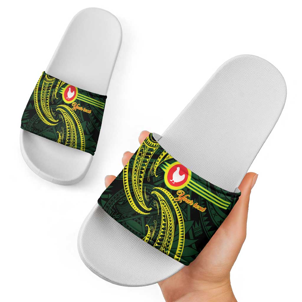American Samoa Manua Cession Day Personalized Slide Sandals Polynesian Wave Style LT9 - Polynesian Pride
