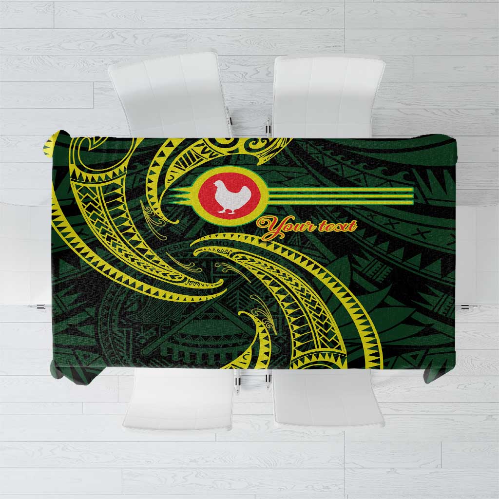 American Samoa Manua Cession Day Personalized Tablecloth Polynesian Wave Style