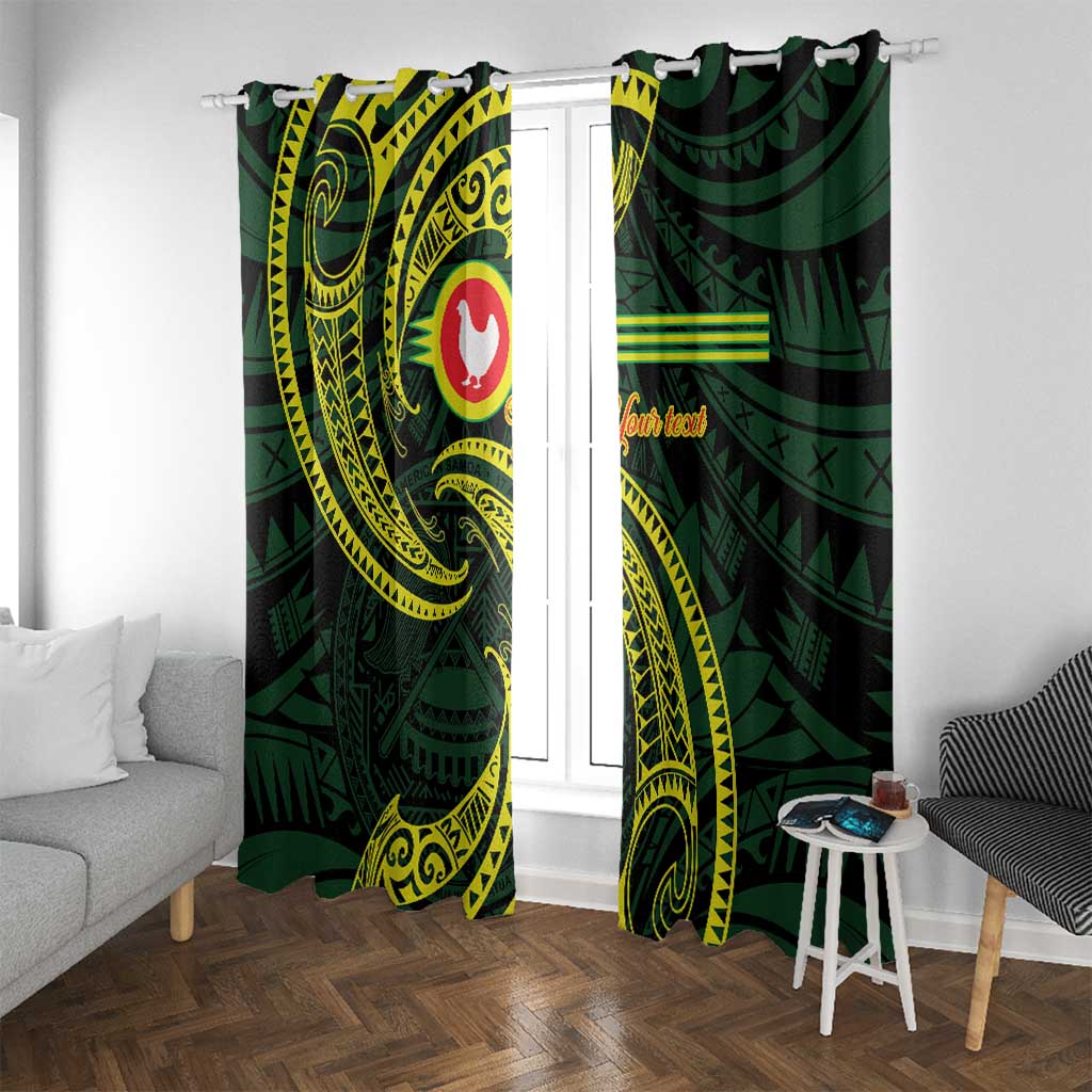 American Samoa Manua Cession Day Personalized Window Curtain Polynesian Wave Style LT9 With Grommets Green - Polynesian Pride