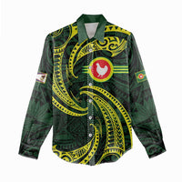 American Samoa Manua Cession Day Personalized Women Casual Shirt Polynesian Wave Style