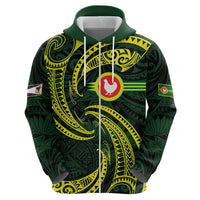 American Samoa Manua Cession Day Personalized Zip Hoodie Polynesian Wave Style