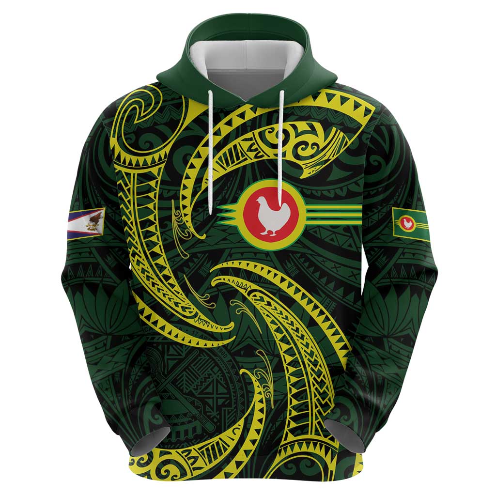 American Samoa Manua Cession Day Personalized Zip Hoodie Polynesian Wave Style