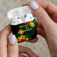 American Samoa Manu'atele Personalized AirPods Case Manua Island Hibiscus Flowers - Polynesian Pride