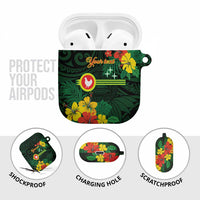 American Samoa Manu'atele Personalized AirPods Case Manua Island Hibiscus Flowers - Polynesian Pride