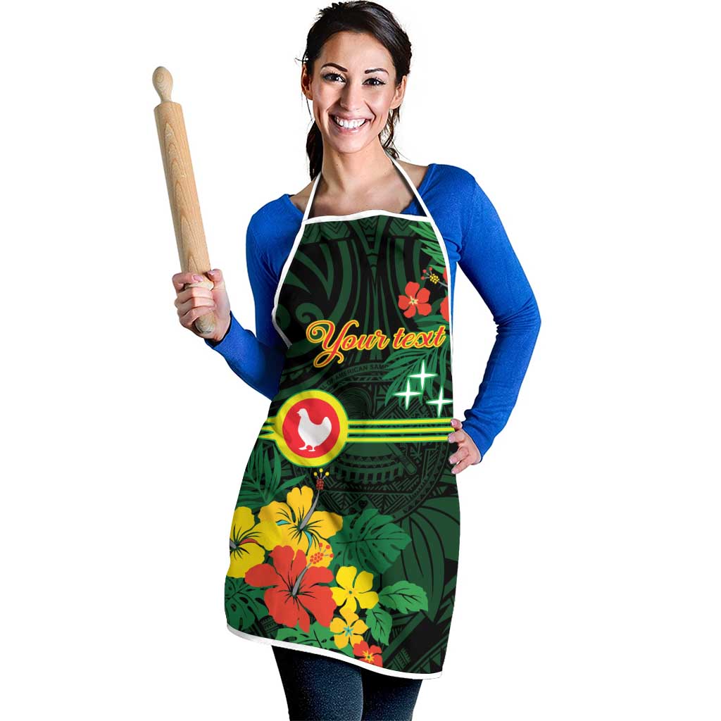 American Samoa Manu'atele Personalized Apron Manua Island Hibiscus Flowers - Polynesian Pride