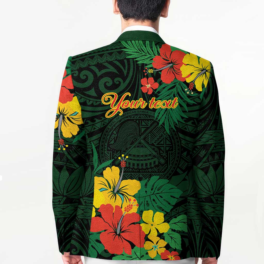 American Samoa Manu'atele Personalized Blazer Manua Island Hibiscus Flowers LT9 - Polynesian Pride