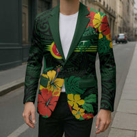 American Samoa Manu'atele Personalized Blazer Manua Island Hibiscus Flowers LT9 - Polynesian Pride